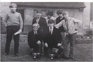 Old photo in front of church